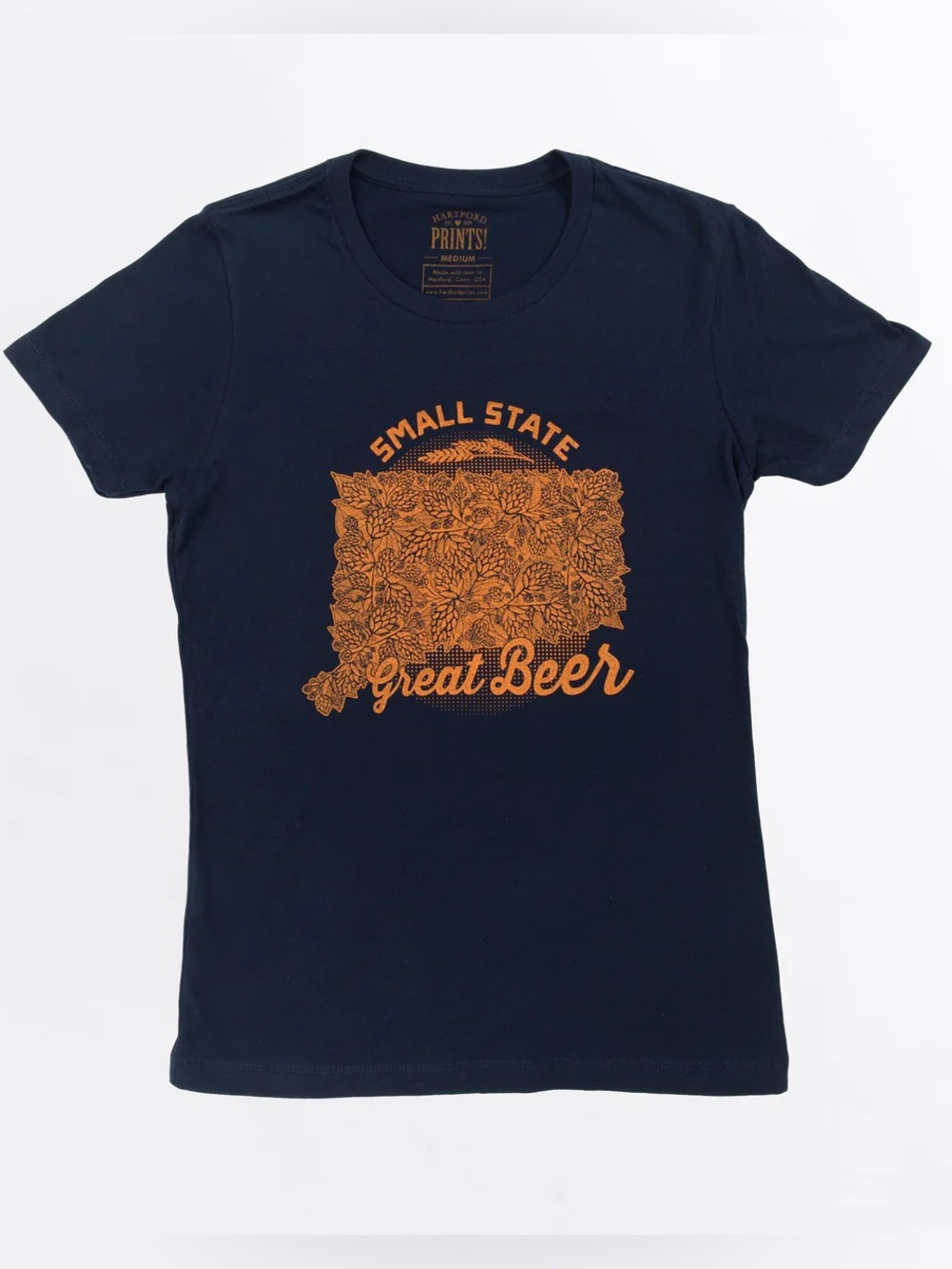NWOT Connecticut beer t-shirt “small state great beer” | Navy | Size L